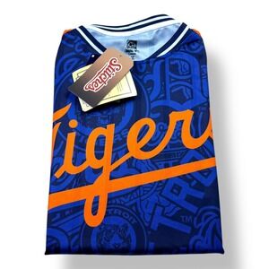 Stitches Detroit Tigers Cooperstown Collection Jersey Shirt Mens Large NWT Blue